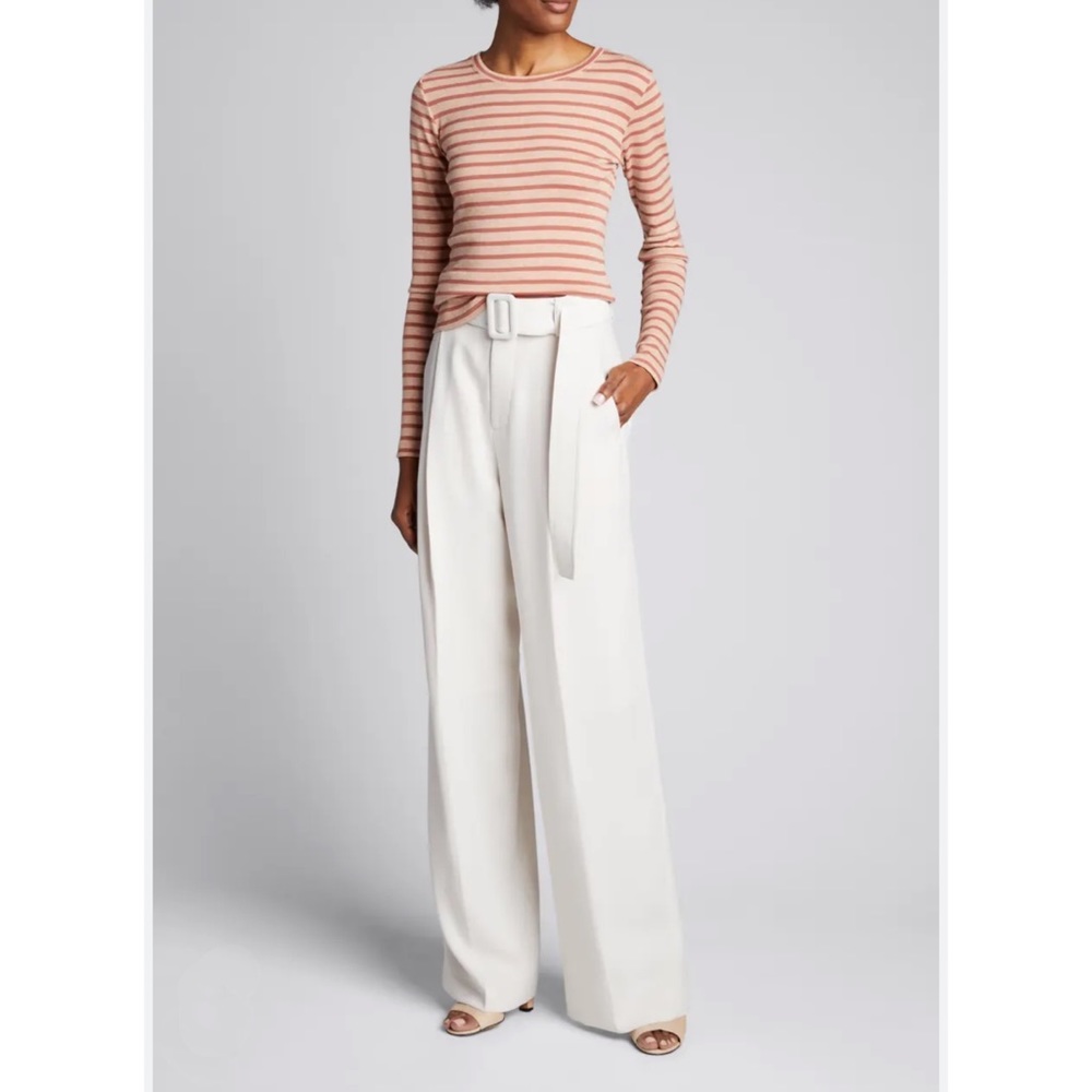 Vince Feeder Stripe Long-Sleeve Crewneck Tee View 2